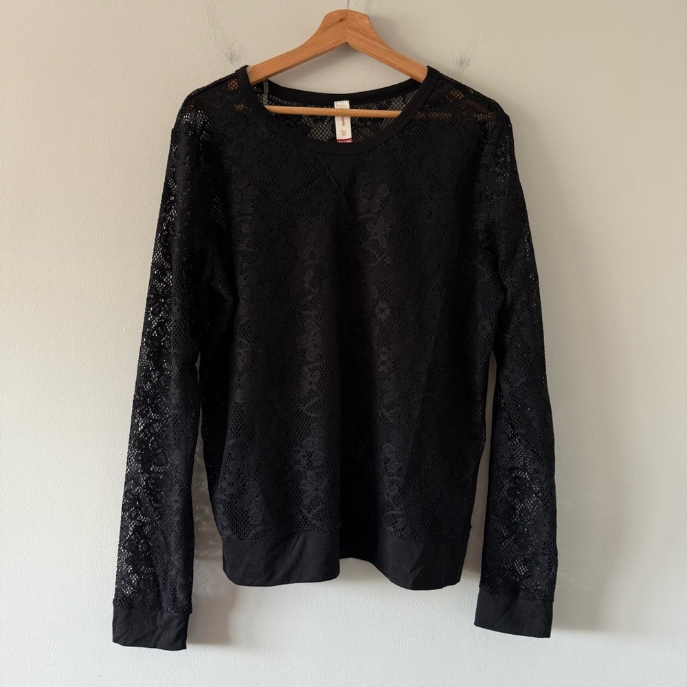 Whimsigoth Grunge Dark Romance Sheer Witchy Emo Fairy‎ Rave Top Size XXL Black